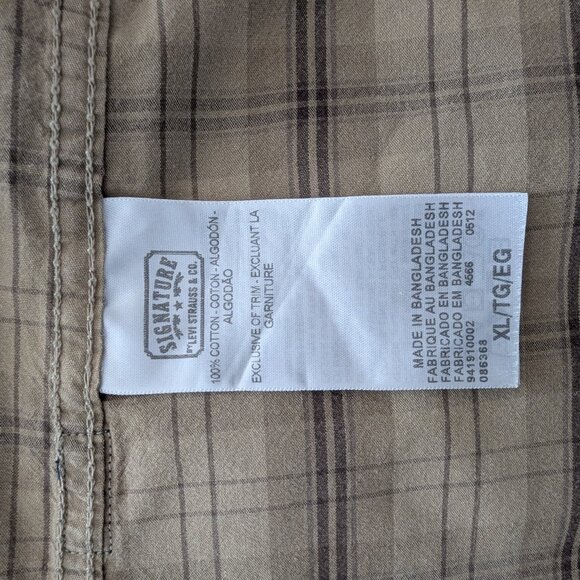 Levis Signature Plaid Shirt Beige - Size XL - Picture 12 of 12